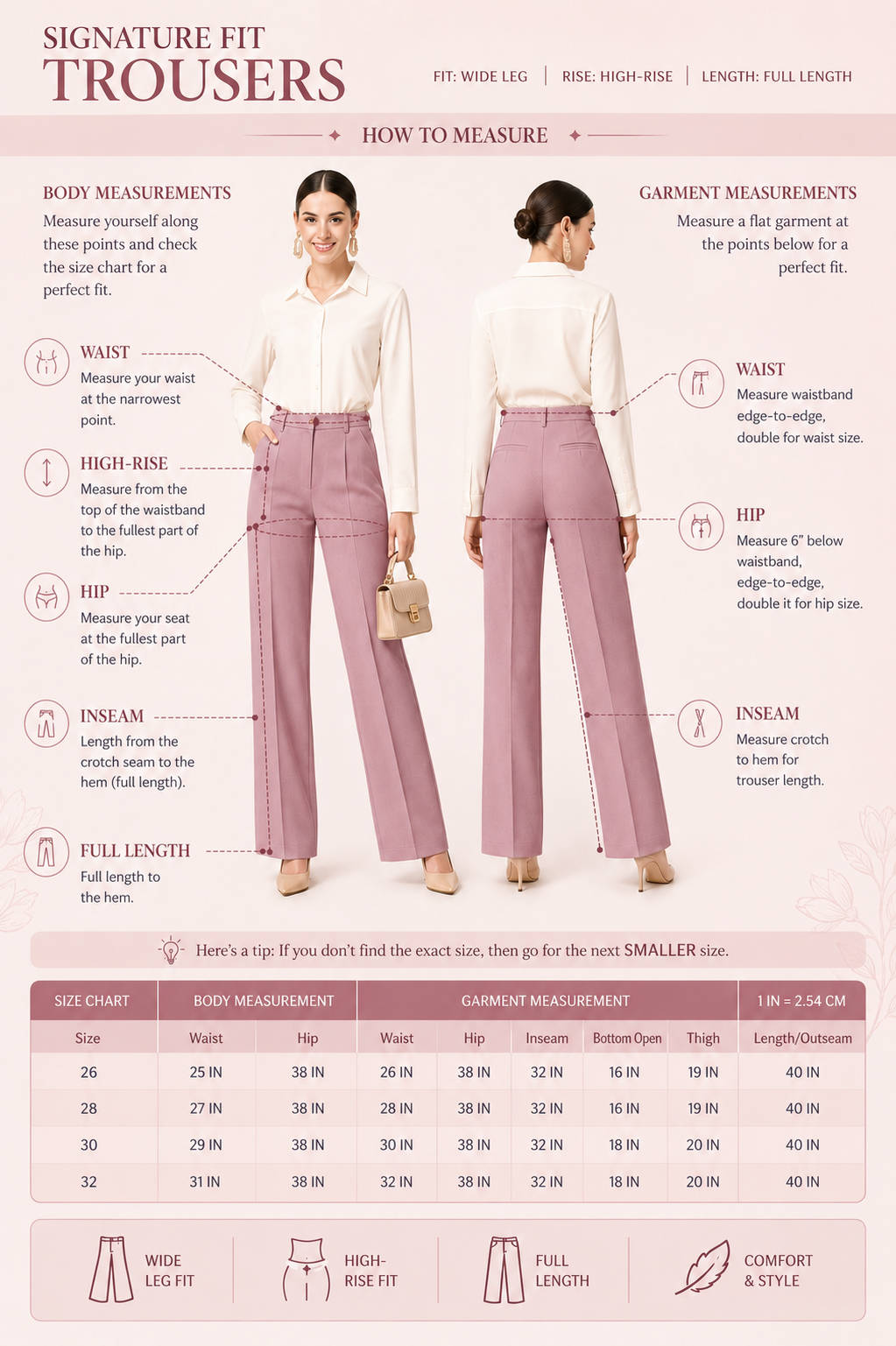 Women’s Formal Trousers | Straight Fit Office Wear Pants | High Waist Comfortable Workwear Pant for Women