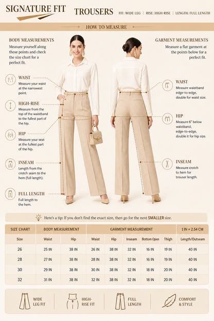 Women’s Formal Trousers | Straight Fit Office Wear Pants | High Waist Comfortable Workwear Pant for Women