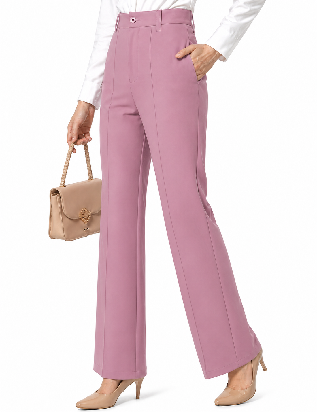 Women’s Formal Trousers | Straight Fit Office Wear Pants | High Waist Comfortable Workwear Pant for Women