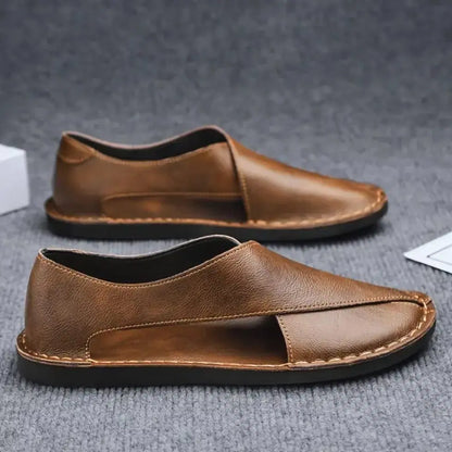 AEROWALK Tan Peshawari Sandals for Men – Handcrafted Leather Look | Slip-On